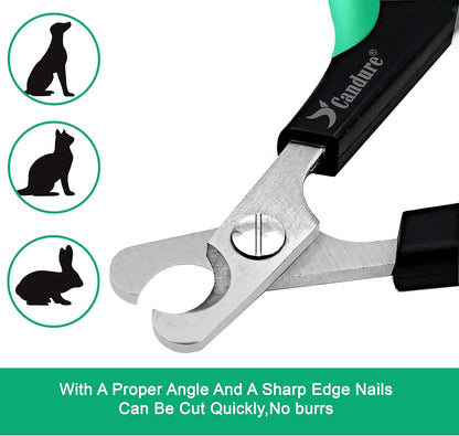 Candure Cat Nail Clippers Stainless Steel Cat Claw Trimmers for Rabbits,Guinea Pigs, Birds, Puppies, Kittens and Small Animals- Pet Nail Clippers for Professional and Home Use (Black)