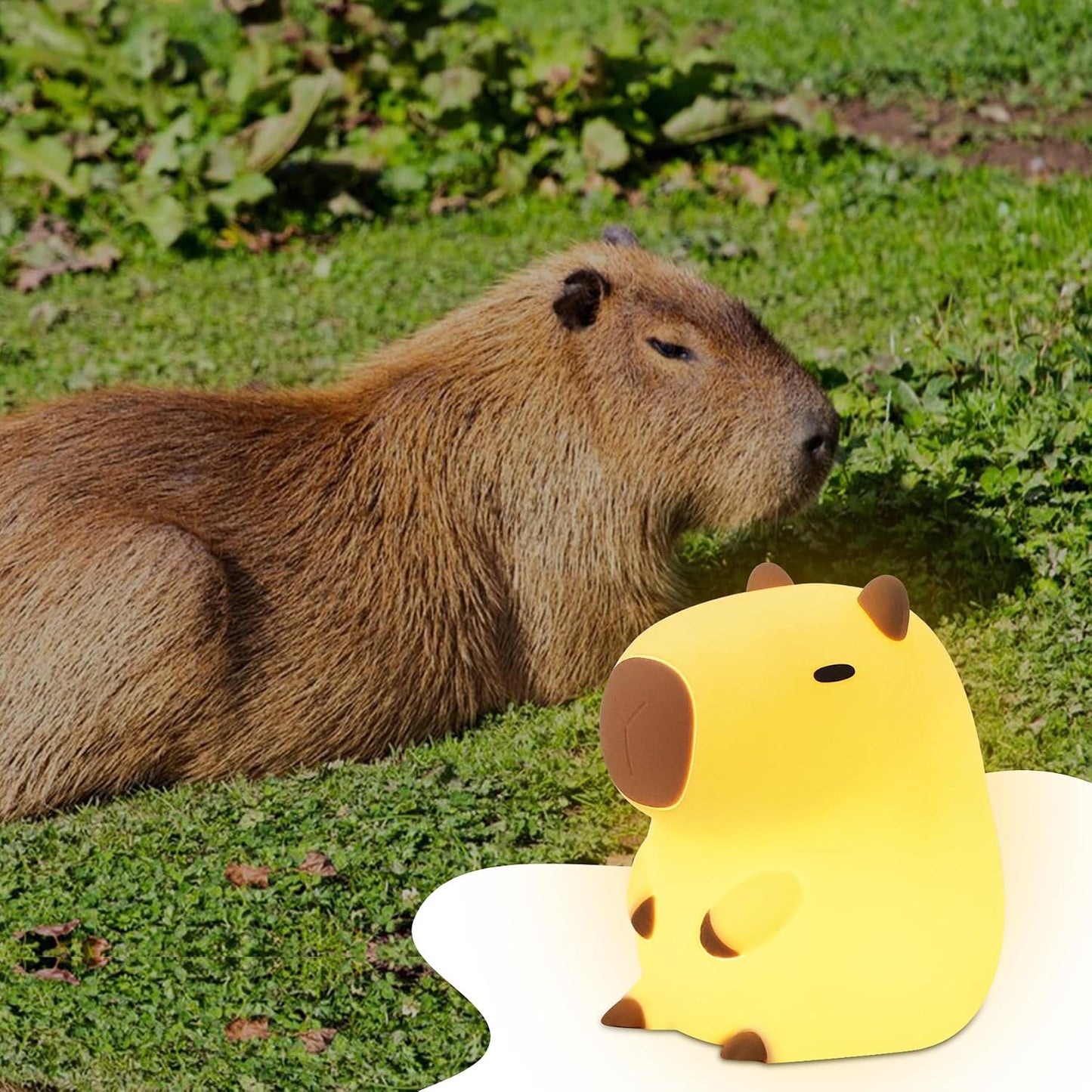 YuanDian Capybara Night Light - Adorable Gift for Women, Teen. Decorate Bedroom with Cute Silicone Capybara Nightlights Christmas for Girls and Boys