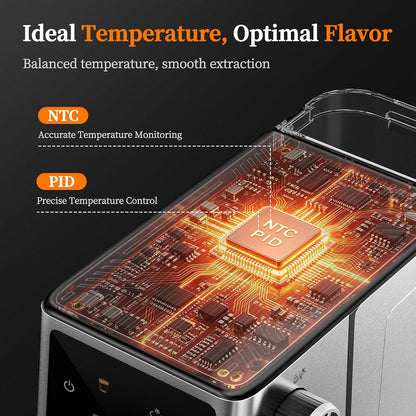 20Bar Espresso Machine with Milk Frother, Cold Brew, Touch Screen | Create Barista-style Espresso, Latte, Cappuccino at Home, Fast Heat, PID Control and Easy Touch Operation, Sliver