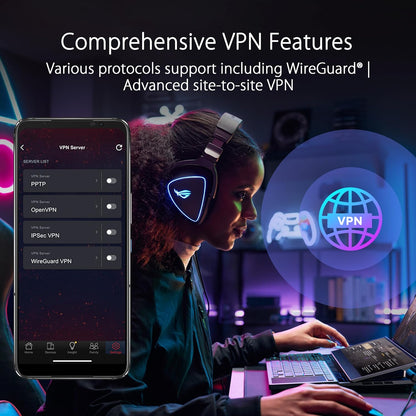 ASUS ROG Rapture WiFi 6E Gaming Router (GT-AXE16000) - Quad-Band, 6 GHz Ready, Dual 10G Ports, 2.5G WAN Port, AiMesh Support, Triple-Level Game Acceleration, Lifetime Internet Security, Instant Guard