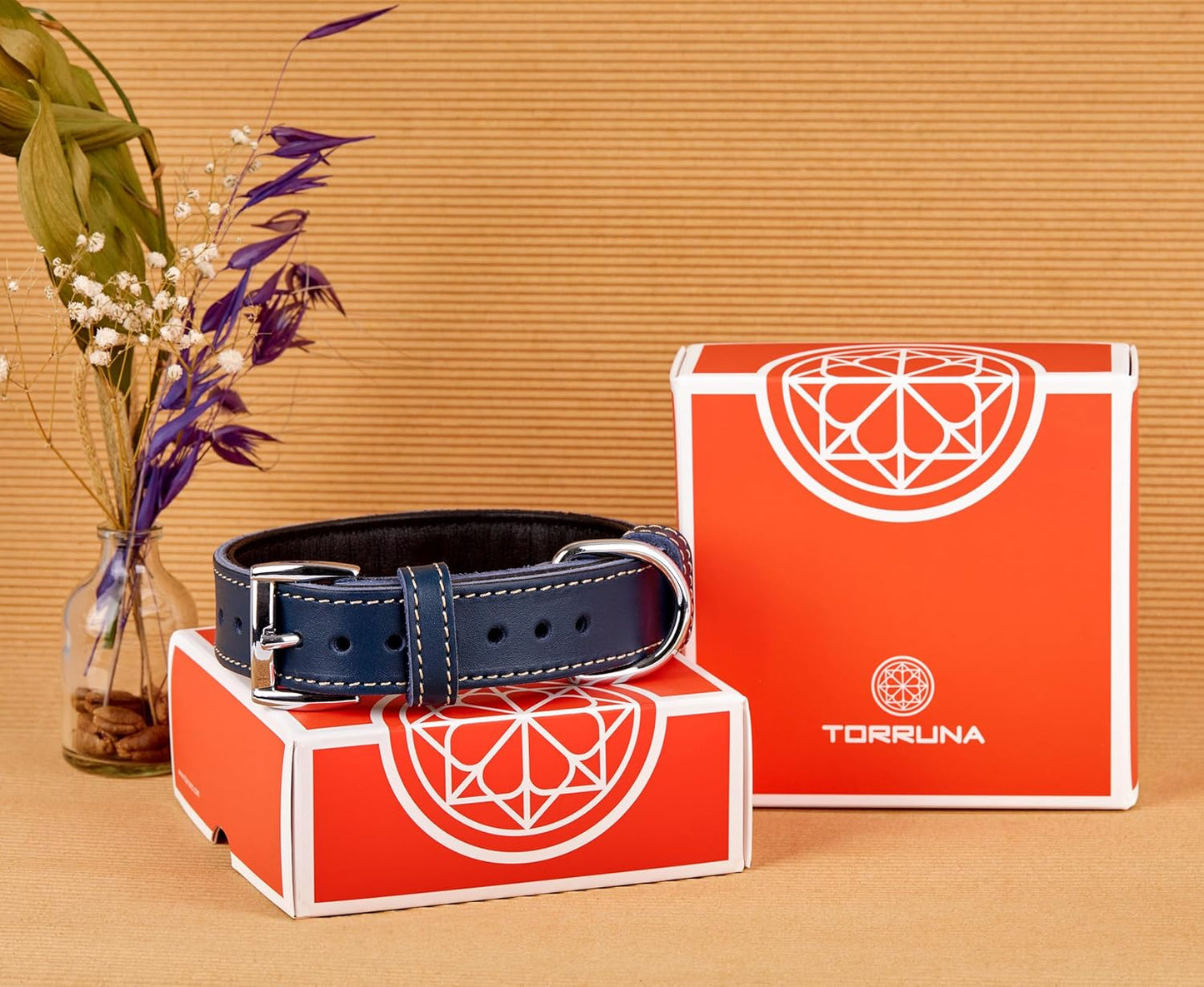 TORRUNA Soft Leather Dog Collar | Dog Collars for Small, Medium and Large Dogs | Durable Heavy Duty Dog Collars