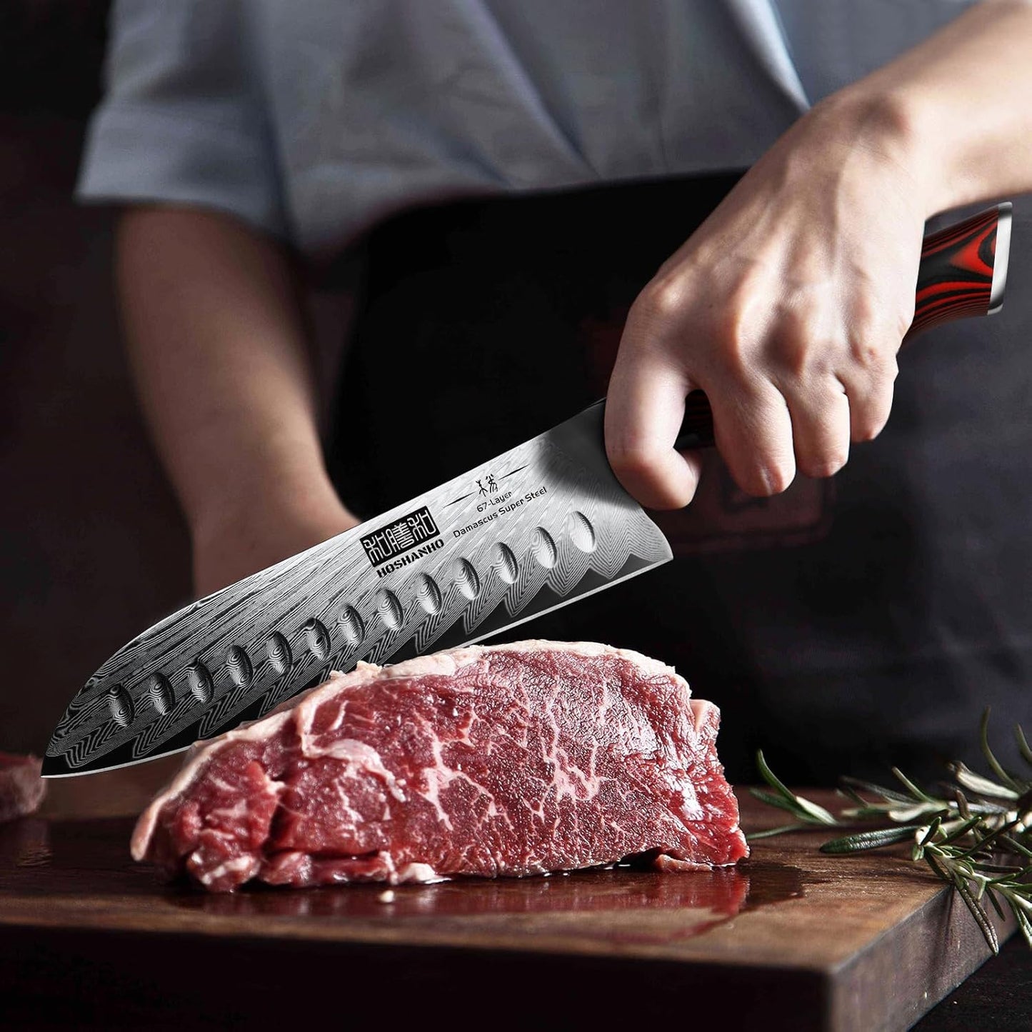 HOSHANHO Fillet Knife 7 Inch, Damascus Steel Boning Knife, Professional Fish Fillet Knife for Meat Chicken Cutting, Meat Knife with G10 Ergonomic Handle
