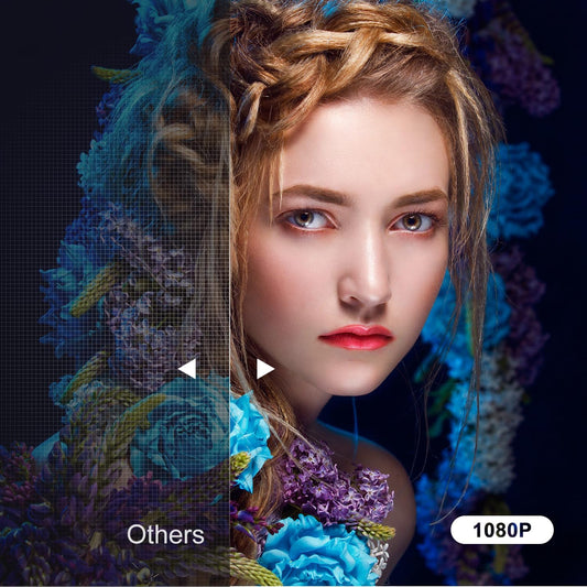 [Auto Focus/6D Keystone] PR350 Portable Mini Projector with 5G WiFi 6 and Bluetooth, Native 4K 1080P Outdoor Video Projector, Smart Home Theater System Compatible with iOS/Android/HDMI/USB… - PuriLite