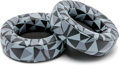 WC Upgraded Replacement Earpads for Corsair Virtuoso RGB Wireless Gaming Headset Made by Wicked Cushions | Improved Durability, Thickness, Softer Leather, and Sound Isolation | (Geo Grey)