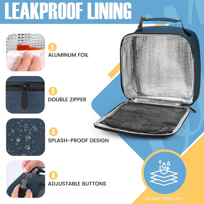 Lunch Bag for Men/Women, Reusable Lunch Box for Adult, Small Insulated Lunch Box, Lunch Tote Bag for Office, Work, Picnic