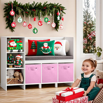 ShellKingdom Storage Bins, Foldable Fabric Storage Cubes And Cloth Organizer Drawer For Closet And Toys, 6 Pack (Lavender+Light Blue+Pink)