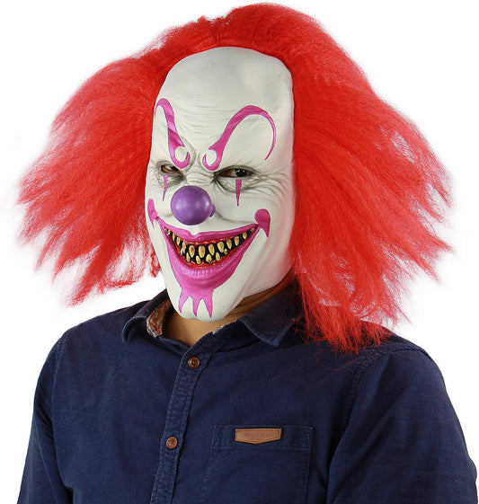 Scary and Sinister Halloween Clown Masks, Costume Cosplay Props, Adult Latex Clown Masks，Horror,Devil