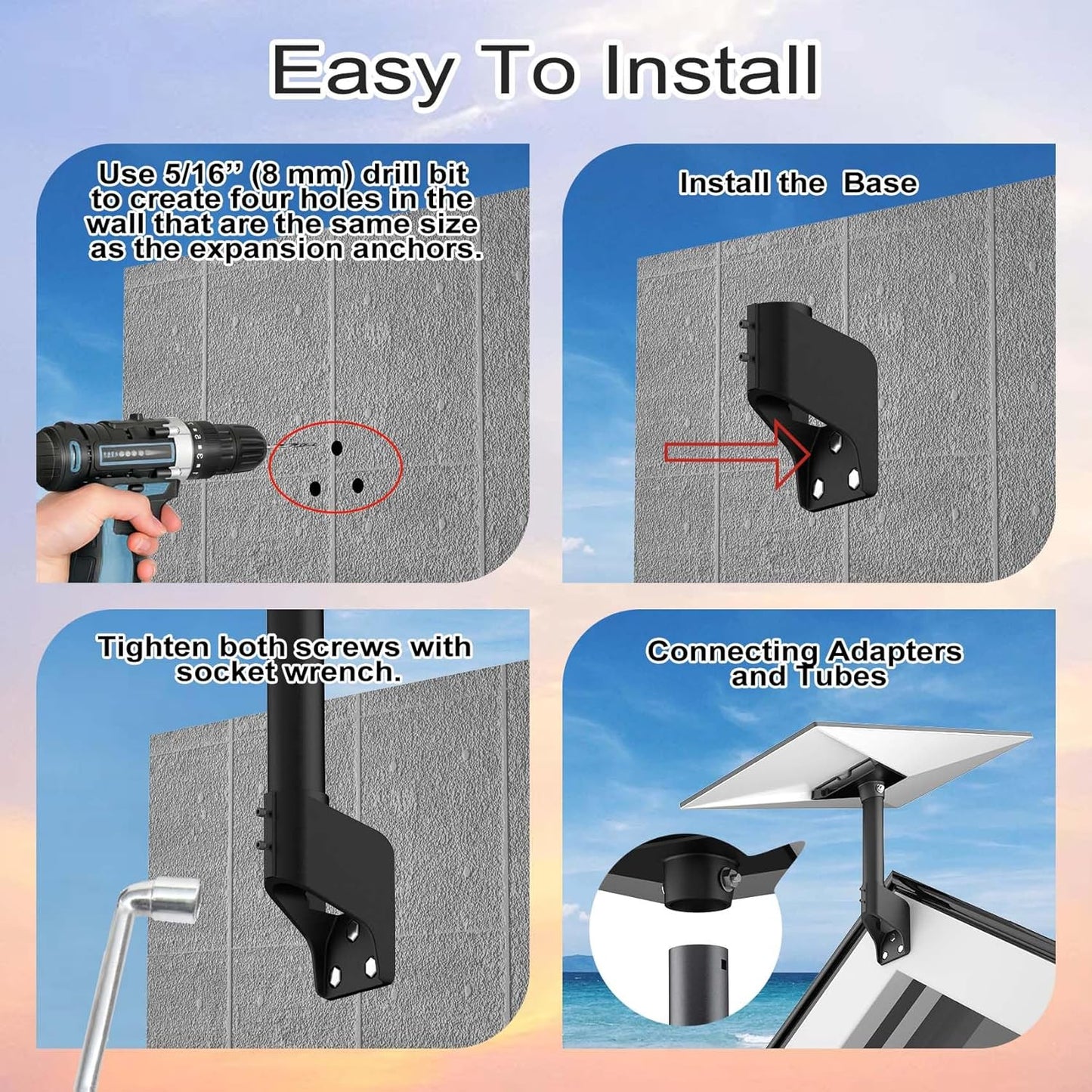Gen 3 Mount for Starlink, 360° Rotatable Roof & Wall Mount Compatible with Starlink Standard 4/4X/V3