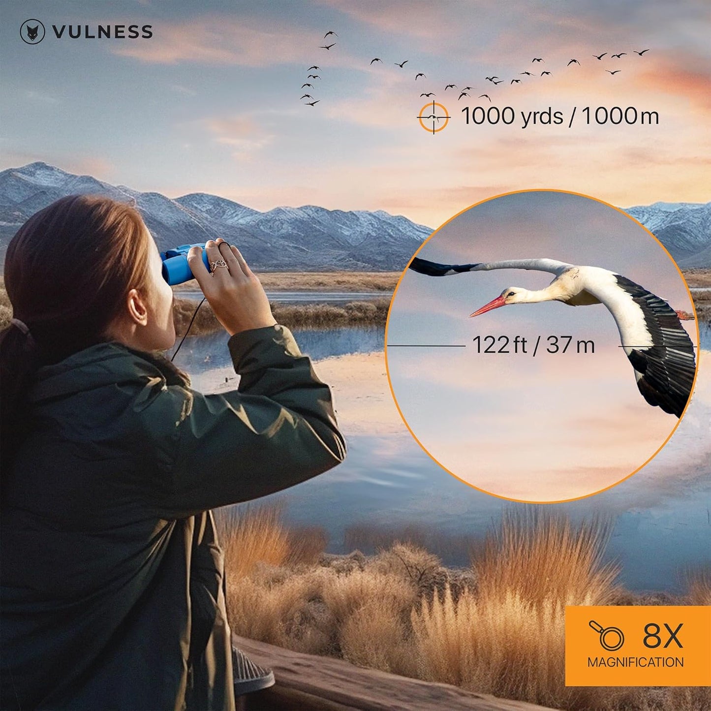 Binoculars for Adults | Compact Small Mini Travel Binocular for Bird Watching High Powered Electronics Cruise Ship Essentials Norwegian Alaska Must Haves Hiking Camping Gear by VULNESS (Black, 8X21)