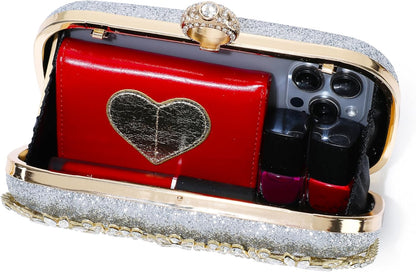 MUDUO Women's Evening Bags Sparkly Rhinestone Clutch Purses for Women Formal Party Prom Crystal Clutch Handbags Wedding Purse
