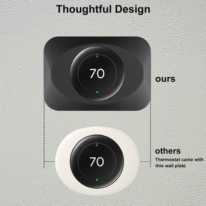BAOKZZOM Nest Thermostat Wall Plate Cover Replacement Compatible with Google Nest Learning Thermostat (4th Gen), Practical Nest Learning Thermostat 4 Trim Kit, Snap fit Design (Black, 1 Pack)