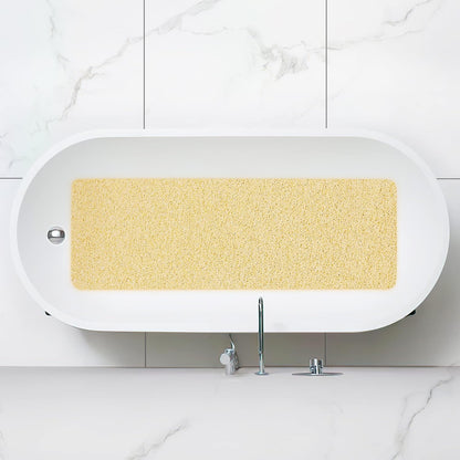 HITSLAM Shower Mat Non Slip, 24 x 16 Inch Bathtub Mat Non Slip with Drain, Soft PVC Loofah Bath Mat for Tub, Quick Drying Bathroom Shower Mat, Grey