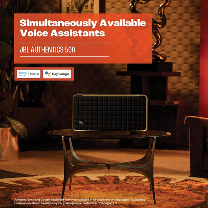JBL Authentics 500 - Wireless Home Speaker with Bluetooth, Voice Control, and Dolby Atmos, Multi Room Playback, Built in Alexa and Google Assistant