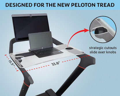 COSPARX Treadmill Tray Compatible with The New Peloton Tread - Walking Tray Holder for Laptop, Tablet, Phone - Easy Mount, Exercise Workstation for Peloton Tread (Acrylic Tray)