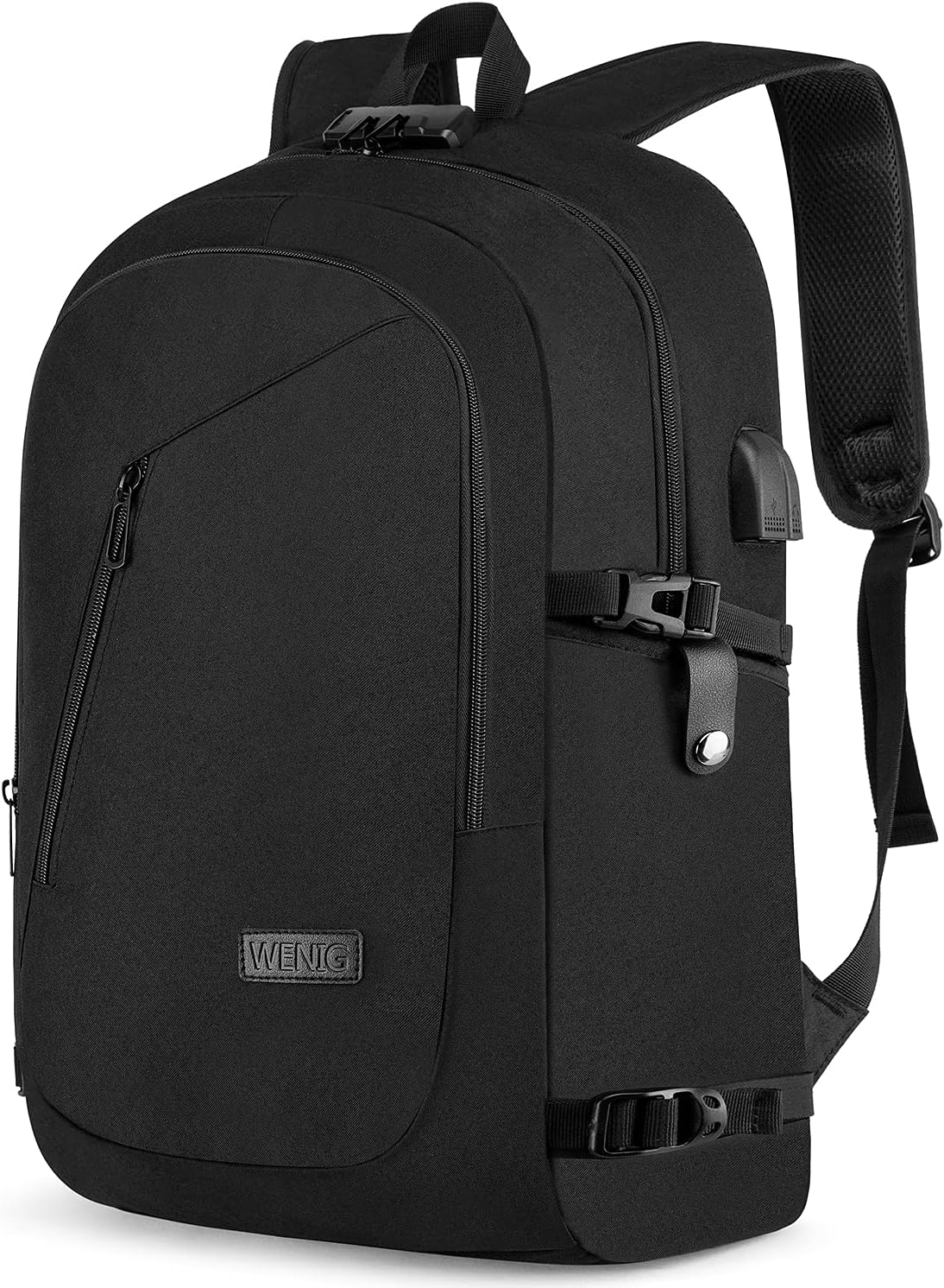 Laptop Backpack,Anti Theft Business Travel Backpack for Men Women Work Bag Slim Laptop Bag with USB Charging Port Lock,Durable Water Resistant Computer Bag Fits 15.6 Inch Laptop Notebook,Black