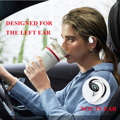 Sunffice Open Ear Bluetooth 5.3 Earpiece,Single-Ear Headset Hands-Free Earphones with Earhook,Noise-Cancellation Stereo Sound Sports Earbud for Office Driving Calling Compatible Android/iPhone(Black)