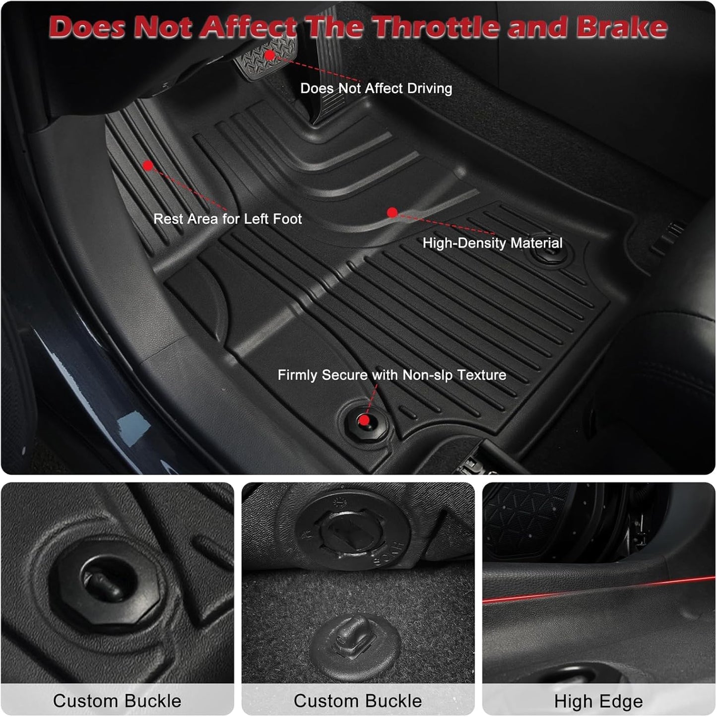 AOMSAZTO Floor Mats & Trunk Mat for 2024 2025 Chevy Equinox EV (Non Fuel),TPE All Weather Protection 2 Rows Car Floor Liners with Cargo Liner for Chevrolet Equinox EV (Non Fuel)