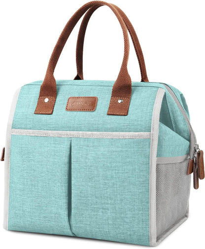 Lunch Bag for Women & Men, Insulated Lunch Box Cooler Tote Bags, Adult Reusable Lunch Boxes with Water Resistant for Work, Travel and Picnic (Grey)