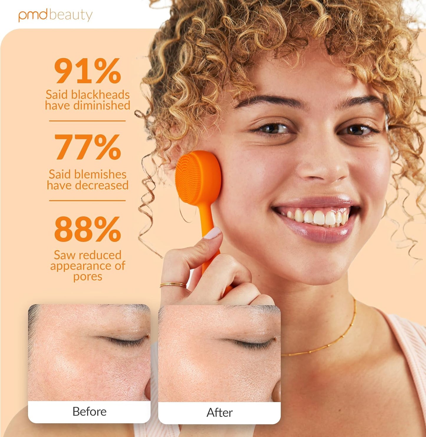 PMD Clean Mini - Smart Facial Cleansing Device with Silicone Brush & Anti-Aging Massager - Waterproof - SonicGlow Vibration Technology - Clear Pores and Blackheads - Lift, Firm, and Tone Skin