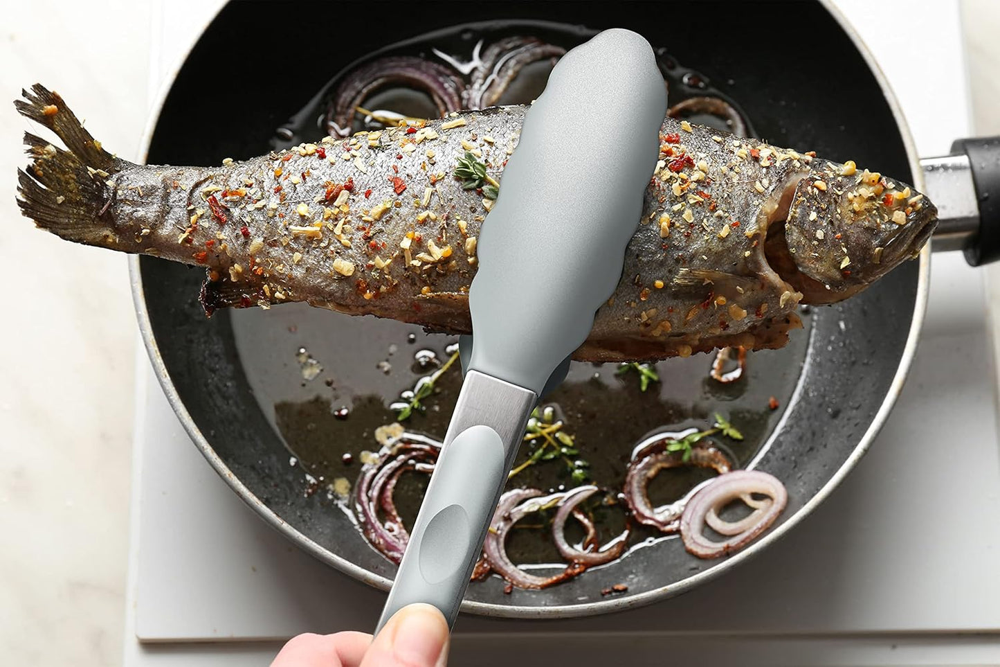 Purilite Select Silicone &amp; Stainless Steel Kitchen Tongs