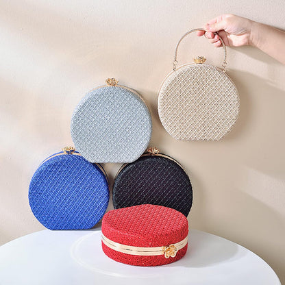 CORIOS Women's Evening Handbags Luxury Round Clutch Purse Shoulder Bag with PU Leather