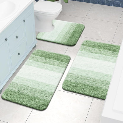 OLANLY Luxury Microfiber Bath Mat, Extra Soft and Absorbent Bathroom Mat, Non-Slip Plush Shaggy Bathroom Rug, Machine Wash Dry, Bath Rugs for Bathroom Floor, Tub and Shower, 16x24, Grey