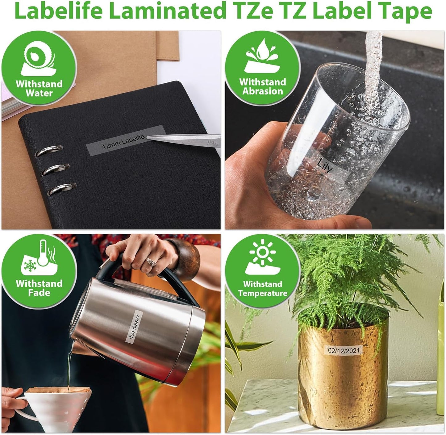 5 Pack Compatible with Brother Label Maker Tape P Touch TZe TZ Tape 12mm 0.47'' Laminated White TZe-231 TZ 231 Label Tape for Brother P-Touch PT-H110 PT-D210 PT-D600 PT-D400AD PT-1290