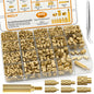 INCLY 440PCS Threaded Inserts M2 M2.5 M3 M4 M5 M6 Brass Heat Set Inserts for Plastic Parts Metric Knurled Nuts Assortment Kit for 3D Printing Components Injection Molding
