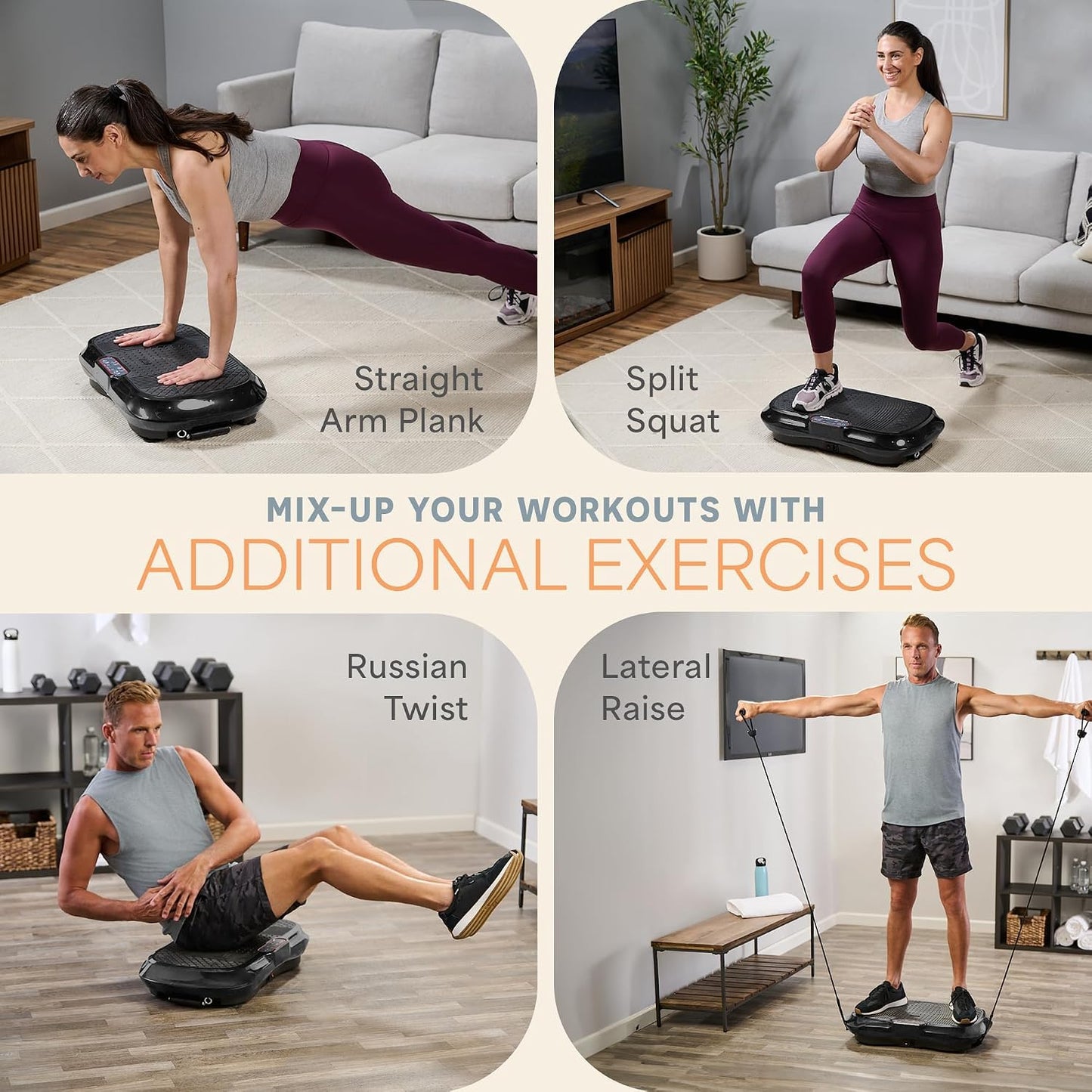 Lifepro Waver Vibration Plate Exercise Machine – Whole Body Oscillation Platform w/ 99 Speed Levels & 9 Programs – Remote Control, Loop & Resistance Bands for Full Body Home Gym Workout