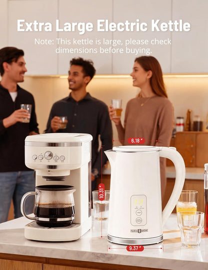 Electric Kettle, 1.7L Capacity 6 Temperature Settings Cordless Water Heater