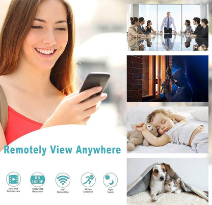 Smoke Detector Wireless Security Camera WiFi Indoor Camera Dome Surveillance System with Night Vision,Motion Detection, for Home