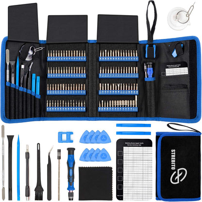 STREBITO 142-in-1 Precision Screwdriver Set – Magnetic Electronics Repair Tool Kit with 120 Bits, Flexible Shaft & Storage Bag - PuriLite
