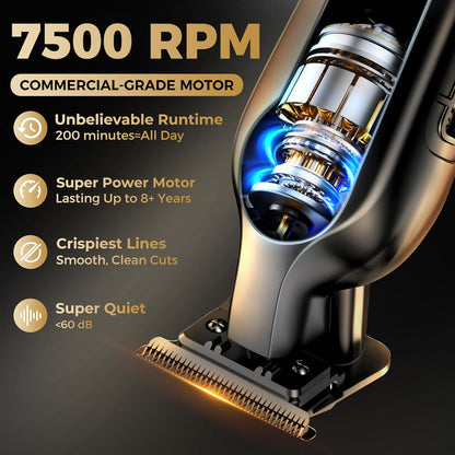 Hair Trimmer for Men, Trimmers for Barbers, Zero Gapped T Liners Clippers, T Blade Trimmer, Line Up Shape Up Edgers Clippers for Men