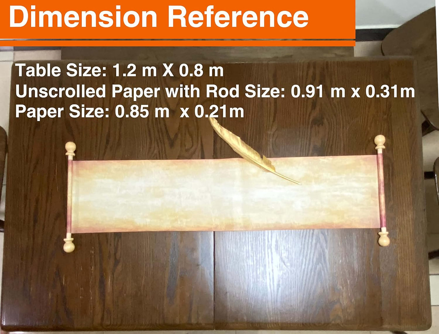 MiraShine Blank Scroll Paper with Wood Rods 8.25 X 36 Inch for Writing, Weding vows, Invitation, Props, Cosplay, Renaissance Festivals, Naughty or Nice List