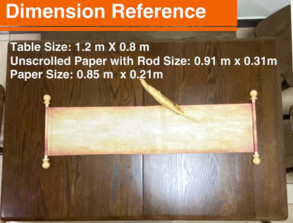 MiraShine Blank Scroll Paper with Wood Rods 8.25 X 36 Inch for Writing, Weding vows, Invitation, Props, Cosplay, Renaissance Festivals, Naughty or Nice List