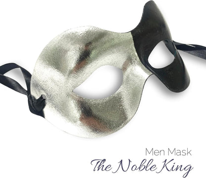 Masquerade Mask for Couples Women and Men - 2 Pack Venetian Gold and Black Lace, Mardi Gras Mask