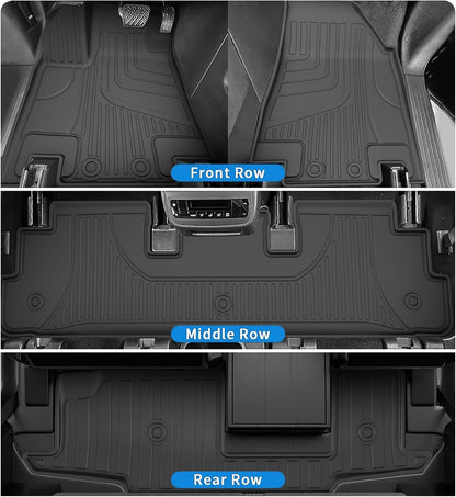 AOMSAZTO Floor Mats & Trunk Mat for 2024 2025 Chevy Equinox EV (Non Fuel),TPE All Weather Protection 2 Rows Car Floor Liners with Cargo Liner for Chevrolet Equinox EV (Non Fuel)