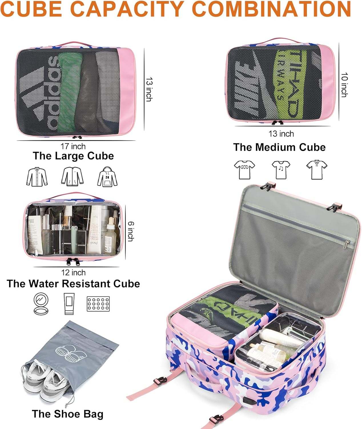 Lumesner Carry on Backpack, Extra Large 40L Flight Approved Travel Backpack for Men & Women