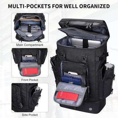 WITZMAN Travel Backpack for Men Women Carry on Bags for Airline Approved Convertible Duffle Luggage Backpack Shoe Compartment