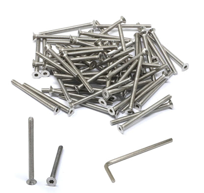 iexcell 5 Pcs M8 x 80mm Thread Pitch 1.25 mm Stainless Steel 304 Hex Socket Flat Head Cap Screws Bolts Kit