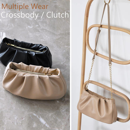 Cloud Pouch Bag Women Shoulder Handbag Soft Vegan Leather Vintage Hobo Chain Cross body Bag
