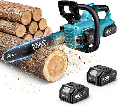 SEESII 6-in-1 Cordless Mini Chainsaw Pole Saw & Hedge Trimmer Combo Kit