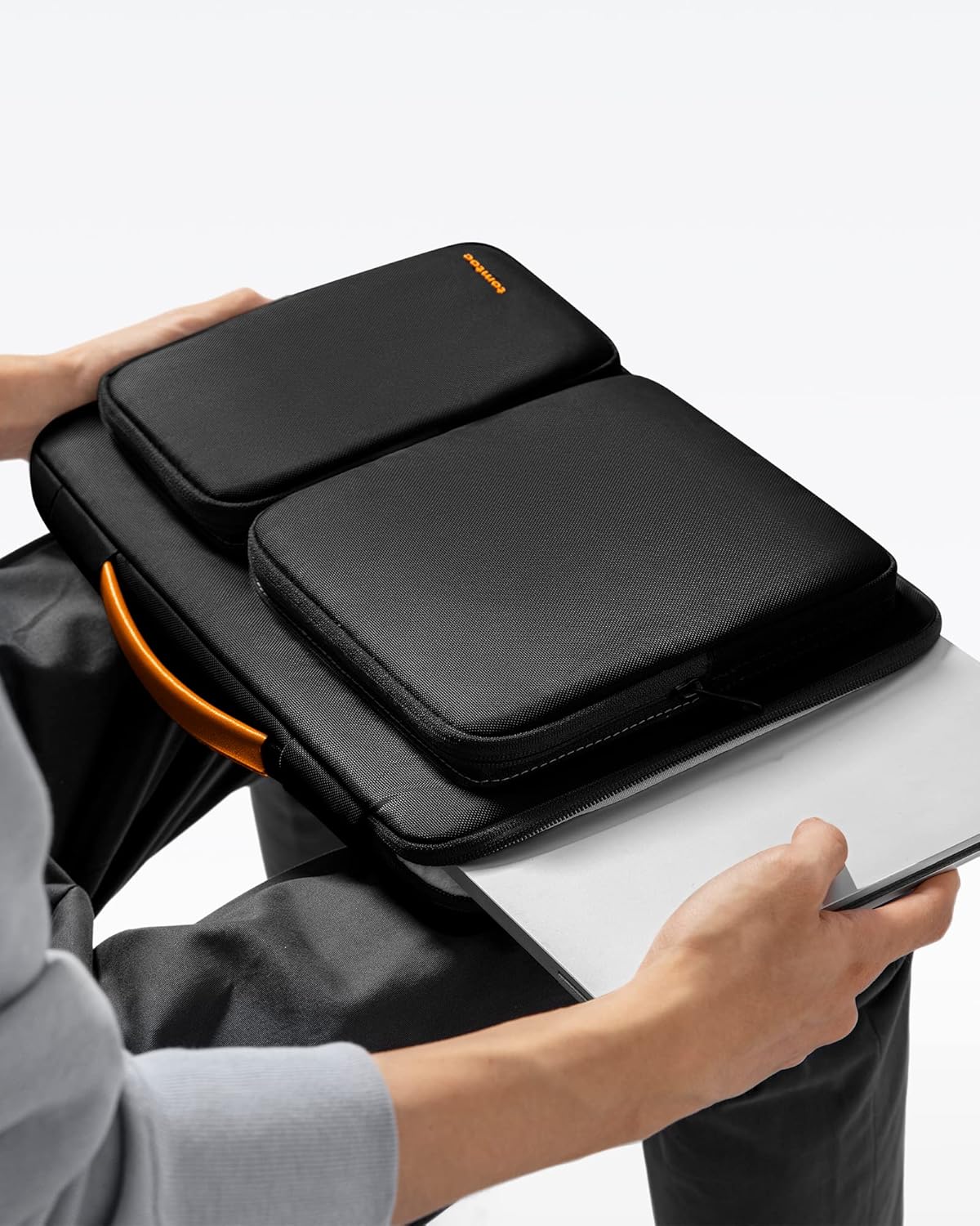 tomtoc 360 Protective Laptop Sleeve for 14-inch MacBook Pro M4/M3/M2/M1 Pro/Max 2024-2021, 13.5-14.4 Inch Surface Laptop Studio 2/6/5, Water-Resistant Carrying Case for ASUS VivoBook/ZenBook 14