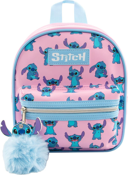 Disney Mini Backpack With Stitch Keychain | Girls Lilo And Stitch Bag | Mini Backpack For Girls | One Size Pink