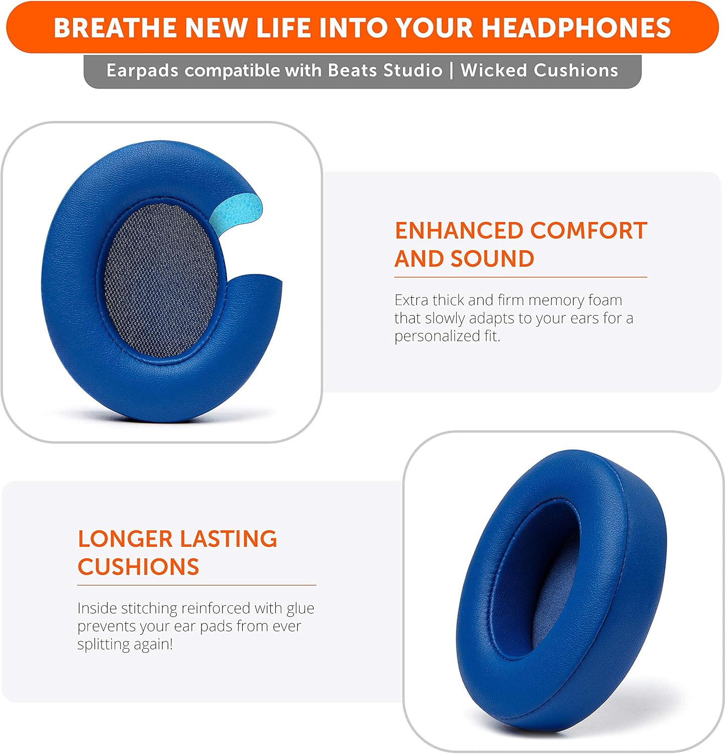 WC Wicked Cushions Replacement Ear Pads for Beats Studio 2 & 3 (B0501, B0500) Wired & Wireless | Does NOT Fit Beats Solo | Softer PU Leather, Enhanced Foam & Stronger Adhesive | Black Floral