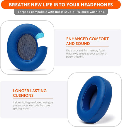 WC Wicked Cushions Replacement Ear Pads for Beats Studio 2 & 3 (B0501, B0500) Wired & Wireless | Does NOT Fit Beats Solo | Softer PU Leather, Enhanced Foam & Stronger Adhesive | Black Floral