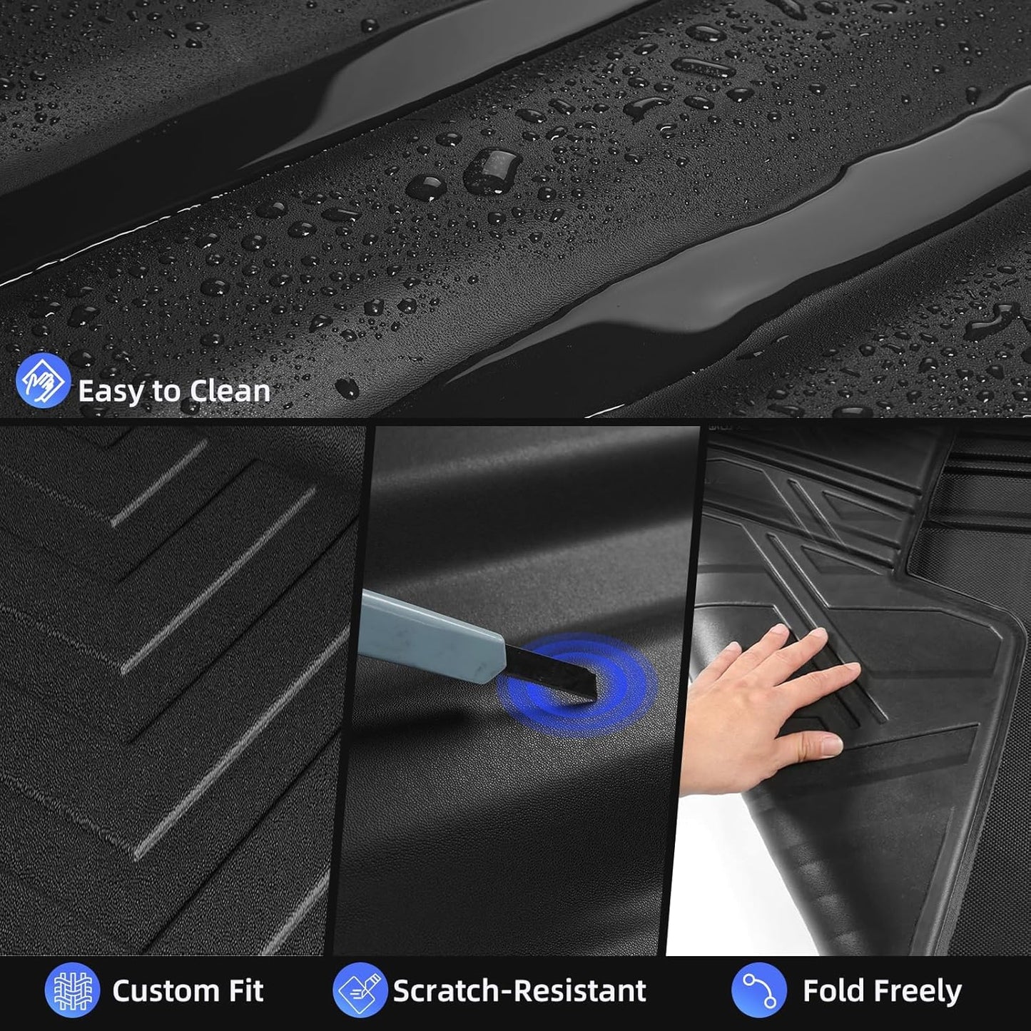 AOMSAZTO Floor Mats & Trunk Mat for 2024 2025 Chevy Equinox EV (Non Fuel),TPE All Weather Protection 2 Rows Car Floor Liners with Cargo Liner for Chevrolet Equinox EV (Non Fuel)