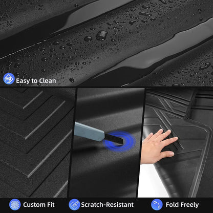 AOMSAZTO Floor Mats & Trunk Mat for 2024 2025 Chevy Equinox EV (Non Fuel),TPE All Weather Protection 2 Rows Car Floor Liners with Cargo Liner for Chevrolet Equinox EV (Non Fuel)