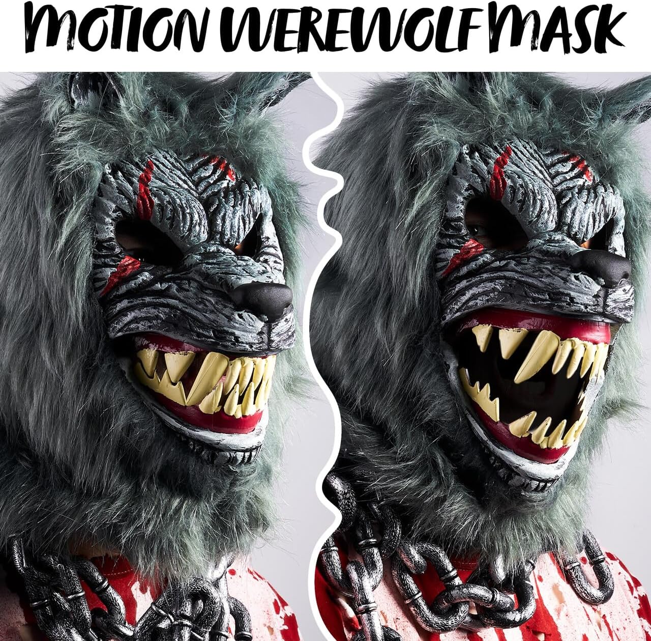 Spooktacular Creations Halloween Werewolf Mask with Movable Jaw Werewolf Costume Accessories Scary Mask for Kids Adult