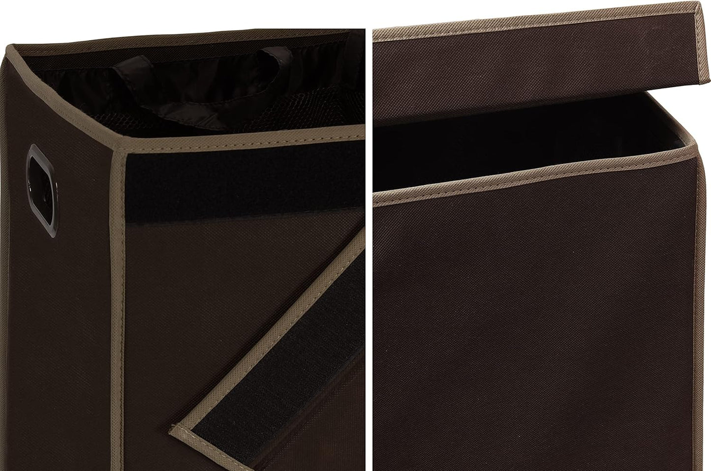 SimpleHouseware Double Laundry Hamper with Lid and Removable Laundry Bags, Beige